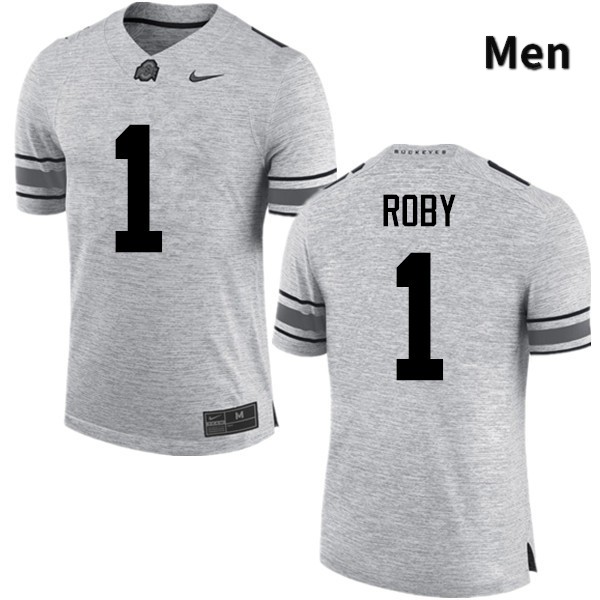 Ohio State Buckeyes Bradley Roby Men's #1 Gray Game Stitched College Football Jersey